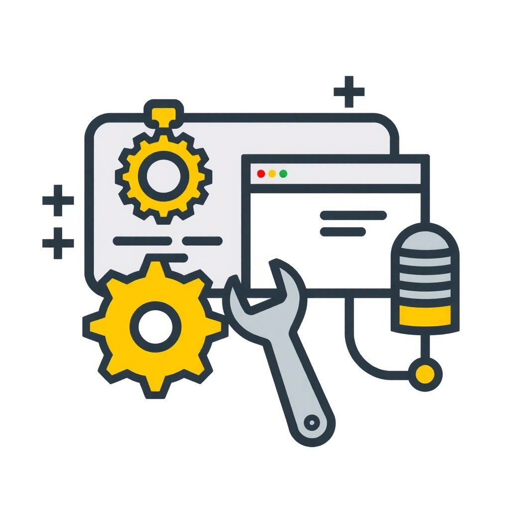 Pictogramă reprezentând mentenanța și suportul tehnic