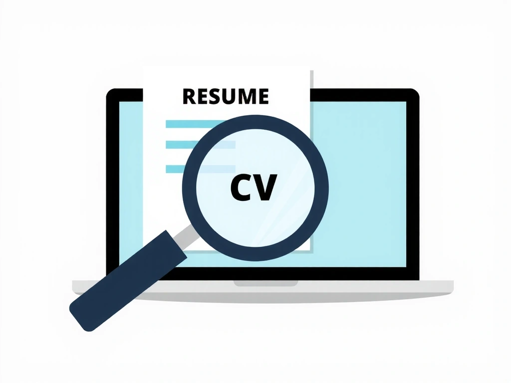 Ilustrație cu un CV stilizat și o lupă, simbolizând procesul de selecție a CV-urilor