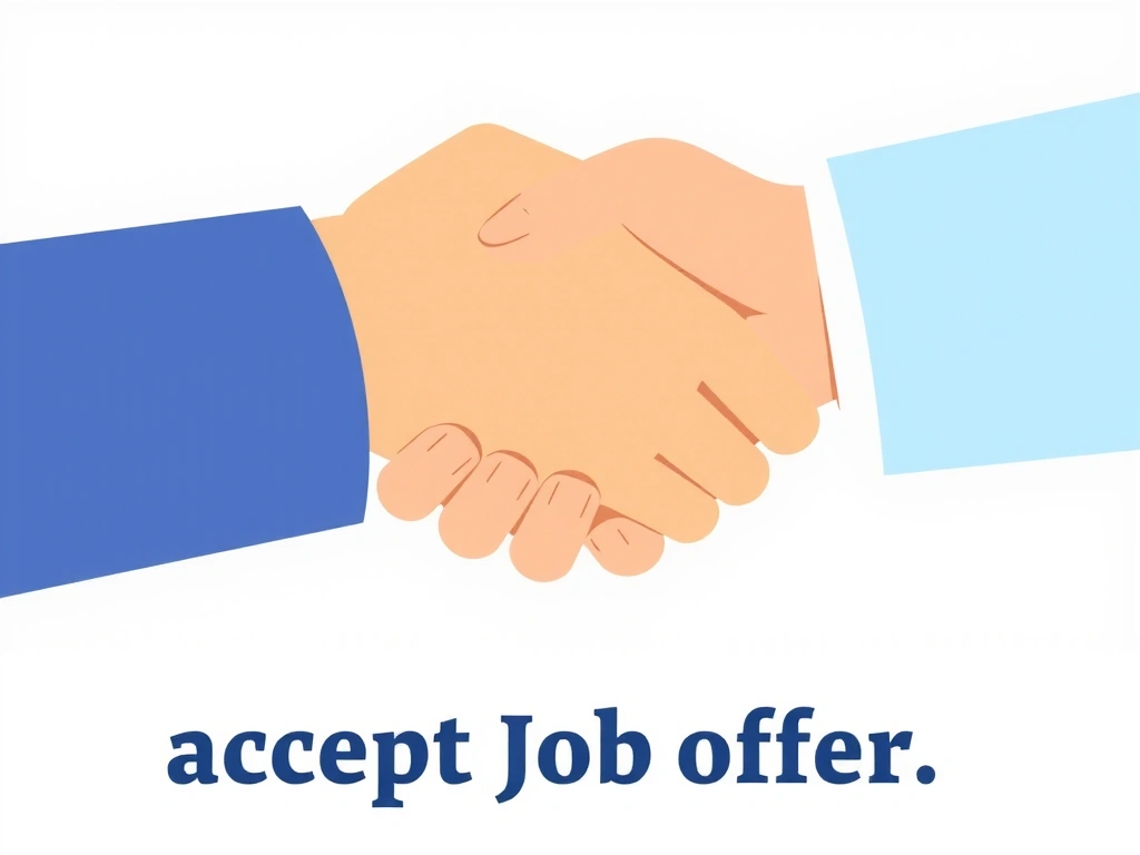 Ilustrație cu o mână care strânge alta, simbolizând o ofertă de angajare acceptată și integrarea în echipă