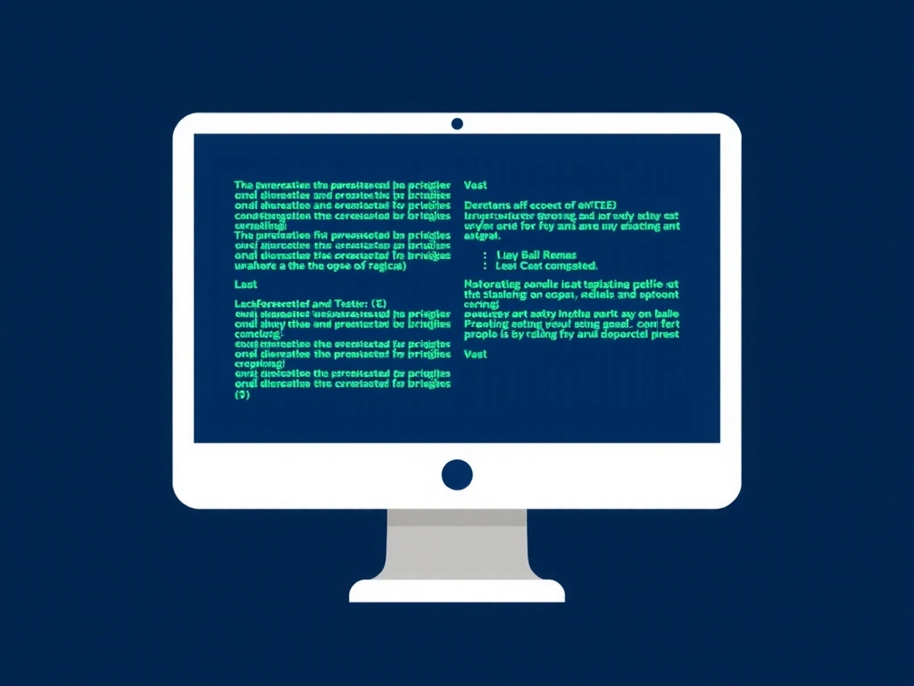 Ilustrație cu un computer afișând cod sau un design, simbolizând un test tehnic